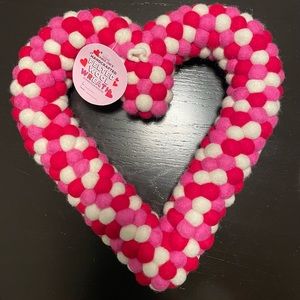 NWT Trader Joe’s felted wool heart wreath